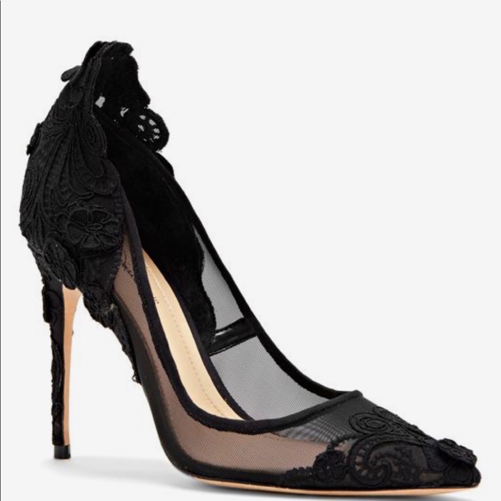 Vince Camuto Ophelia black lace heels pumps